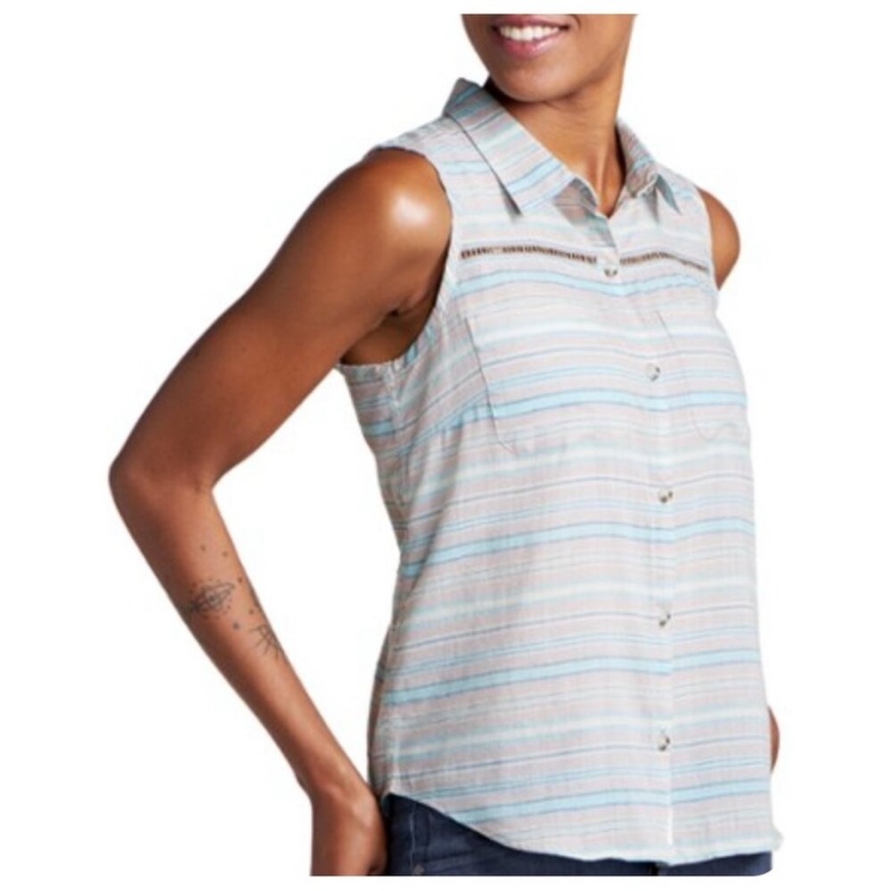 Toad&Co Striped Tank Top - Gray and Blue